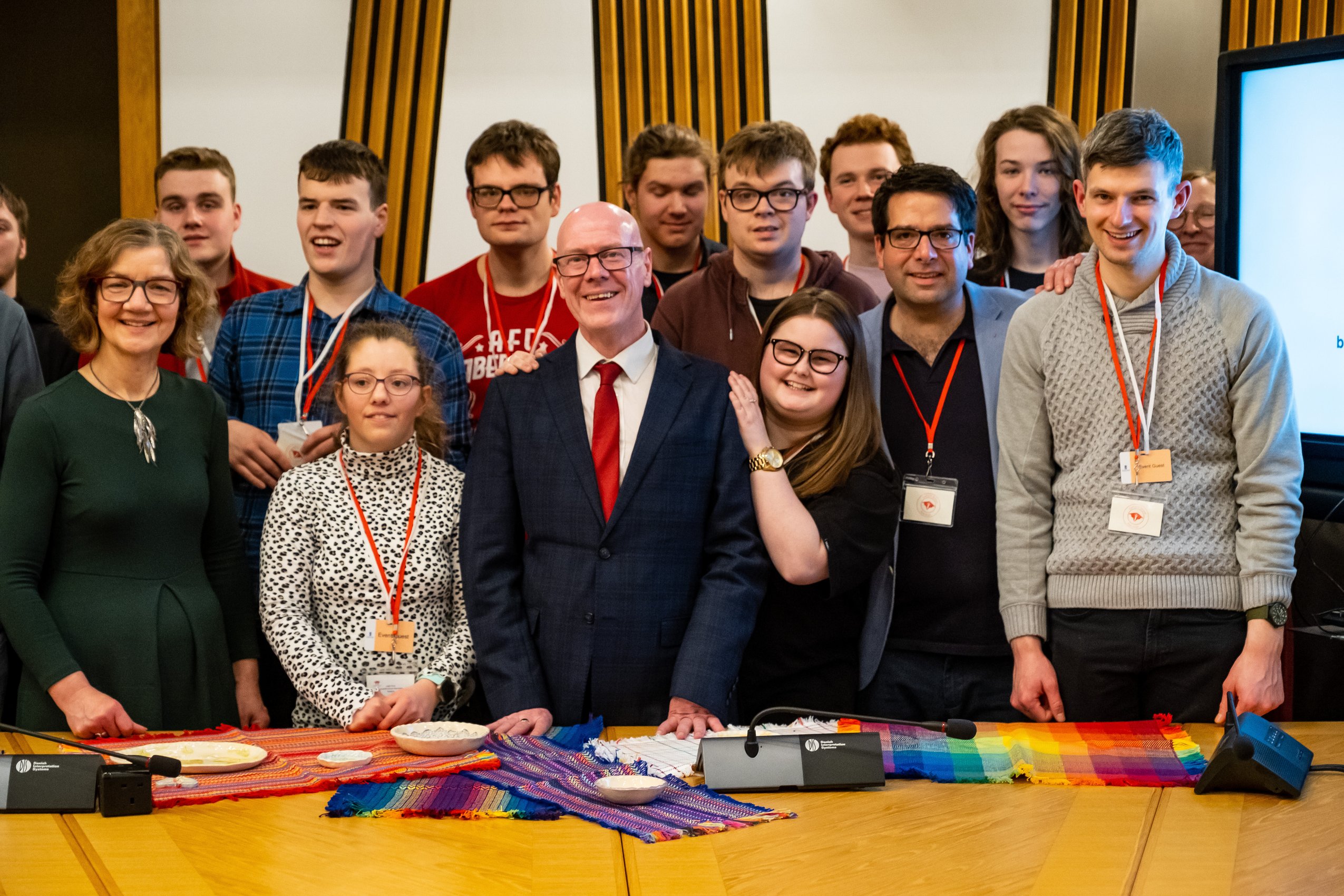 Audrey Nicoll MSP, Minister Kevin Stewart, Camphill Exec Dir Alex Busch and staff and residents
