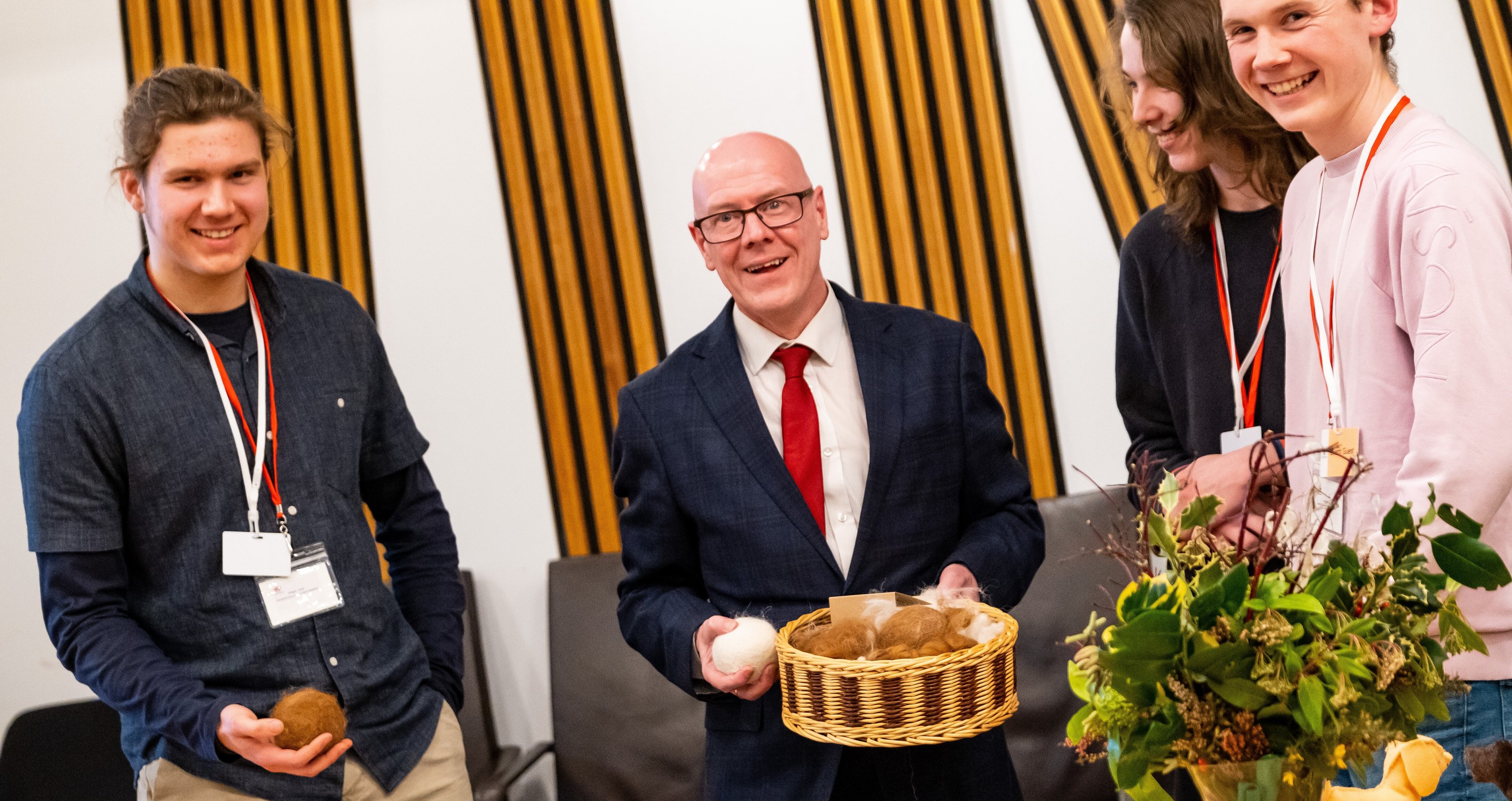 Scottish Minister Kevin Stewart with Camphill residents and staff